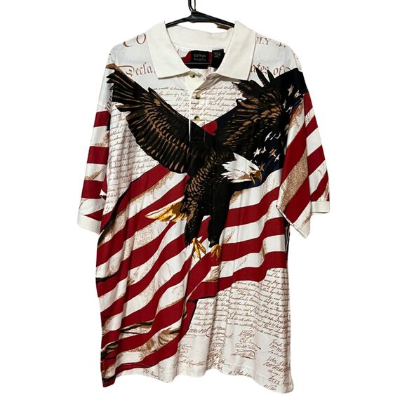 Cotton Traders Sport Freedom Men's Size Large American Flag - Picture 1 of 12